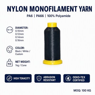 60D 80D 100D 0,10MM 0,12MM 0,14MM Monofilamentos Hilados de Nylon Poliéster PP PE para tejido Fabrica de bordados de telas mayorista