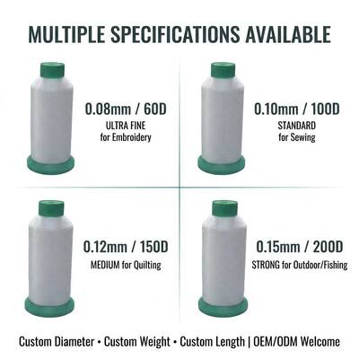 0.15MM 0.18MM 0.20MM 0.25MM 0.30MM Nylon Fishing Thread PA6 PA66 Monofilament Yarn Polyamide Mono